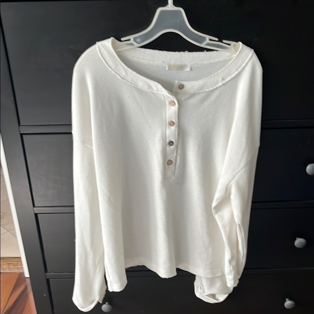 Women's White Button-Up Top